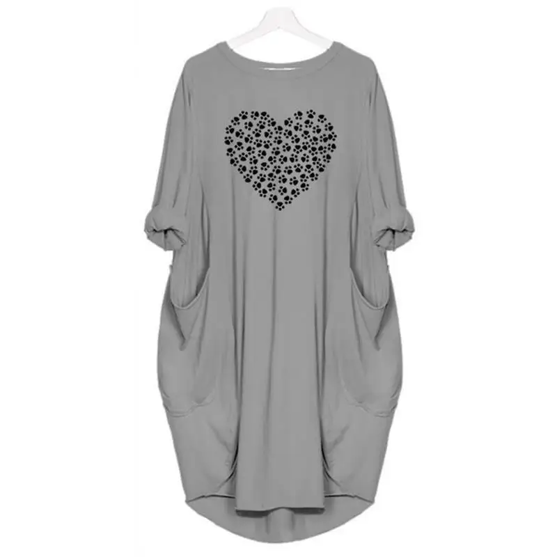 Dog Letters Print Dress Pocket Dress Maxi Vestidos Women Dresses Beach Cheap Clothes China Denim