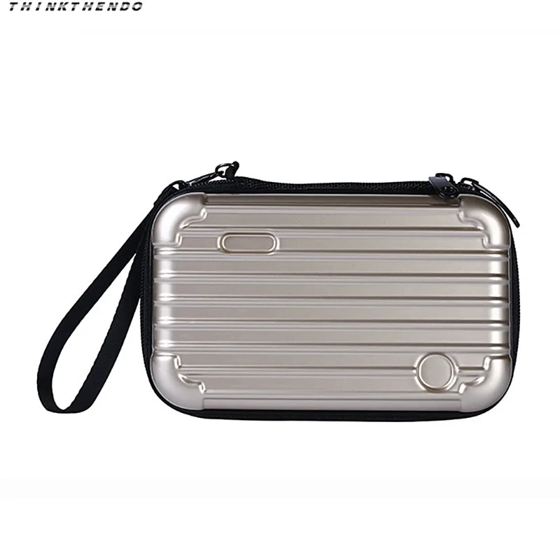 THINKTHENDO Fashion Women Mini Luggage Makeup Case Lady Girls Female Cosmetic Pouch Bag Toiletry Organizer Handbag New 10 Colors - Цвет: Золотой