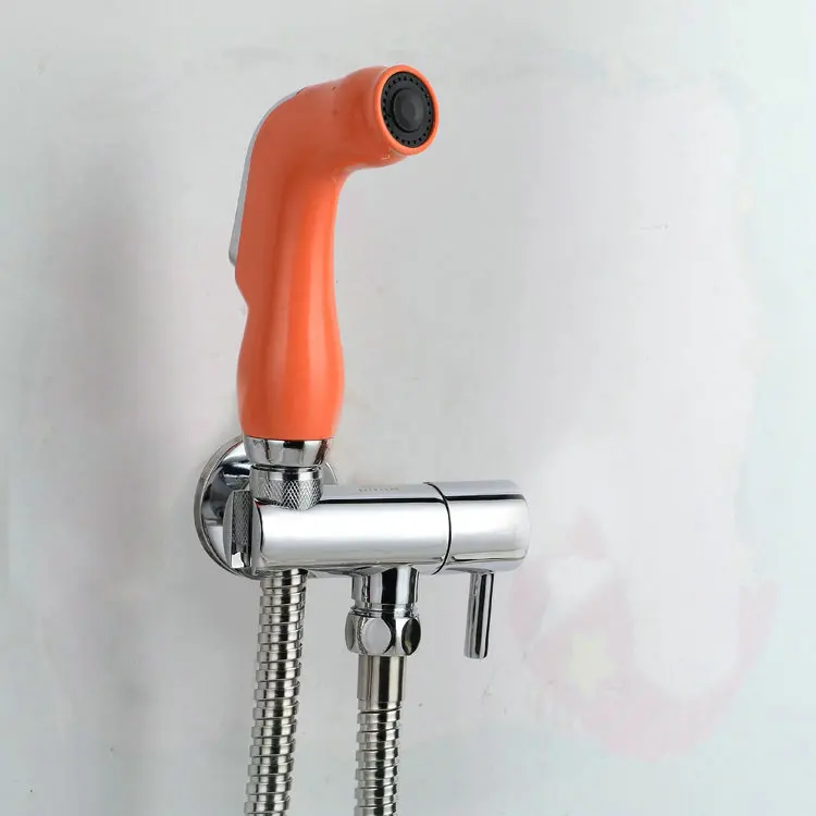 three holes Multifunctional toilet spray gun syringe small shower head bidet faucet set with