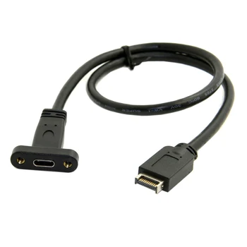 

10pcs/lot Cablecc USB 3.1 Front Panel Header to USB-C Type-C Female Extension Cable with Panel Mount Screw 40cm