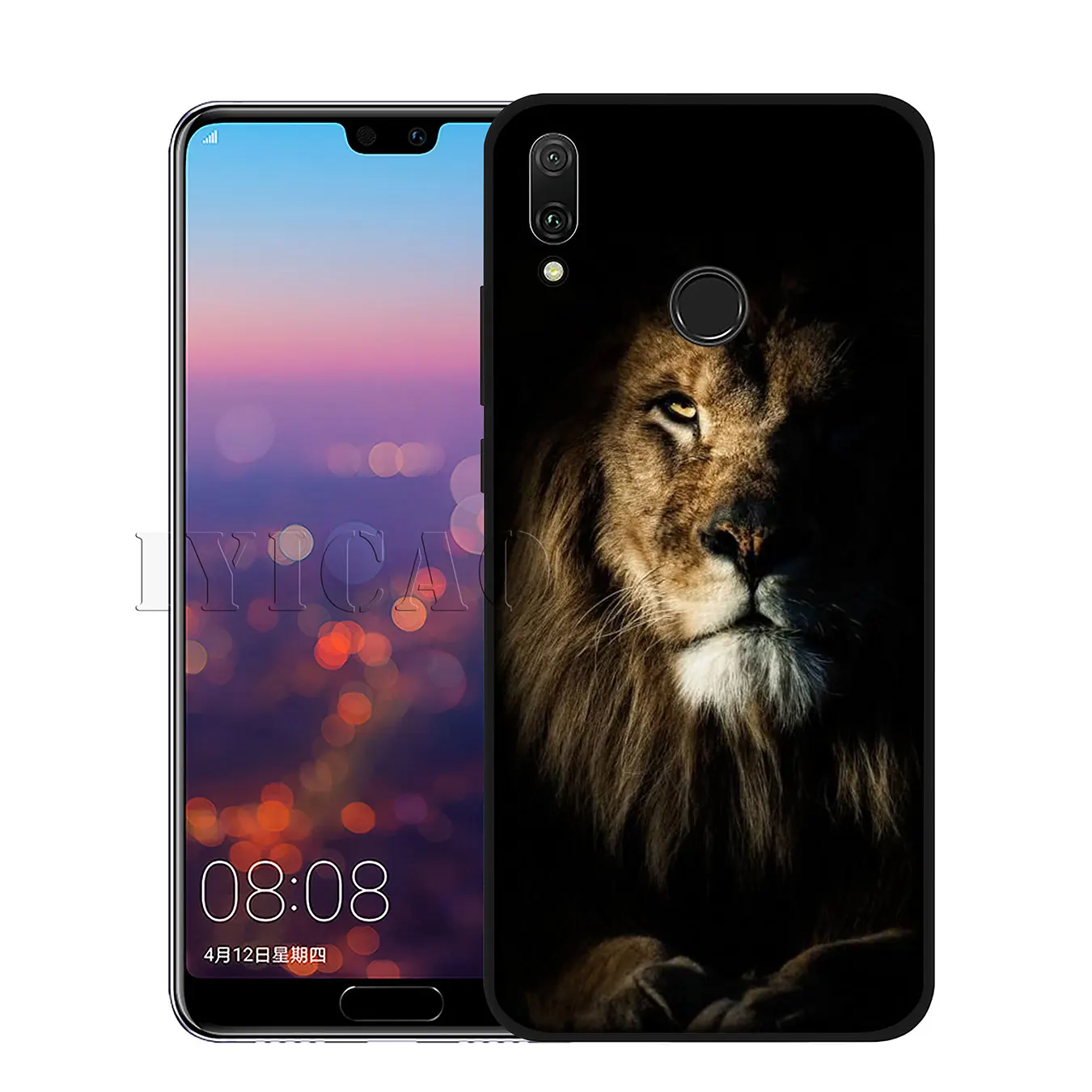 Мягкий чехол IYICAO bear tiger lion для huawei P20 Pro P10 P8 P9 P30 Lite Mini P Smart - Цвет: 3