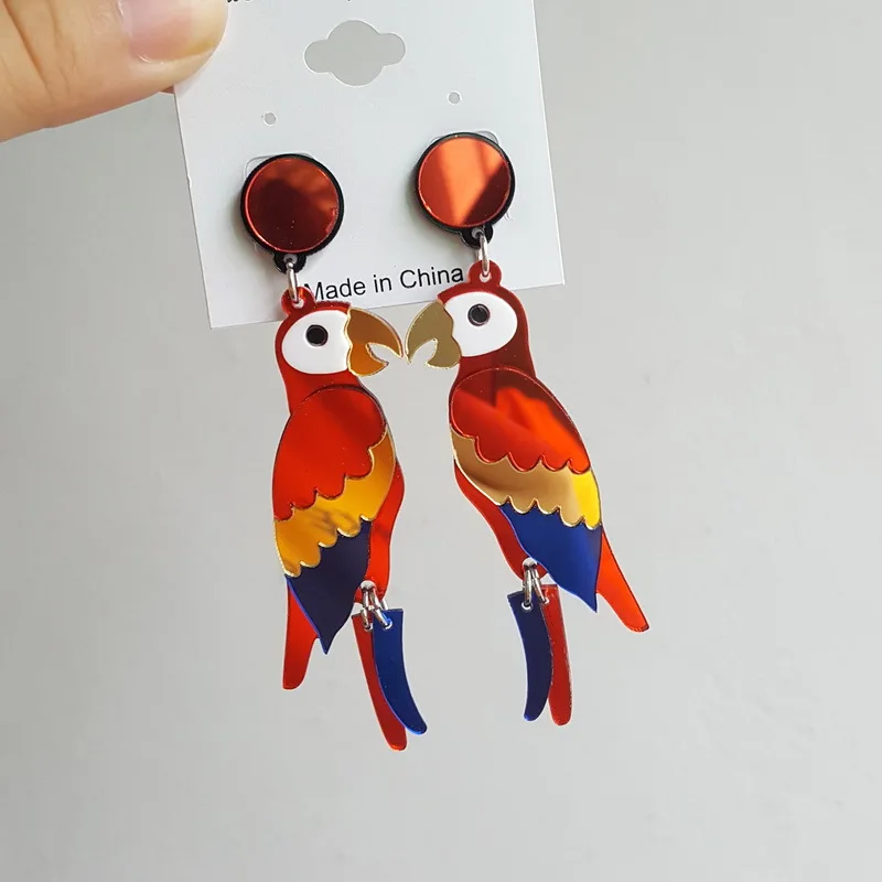 Night Club Punk Exaggerated Pear Cactus Plant Flower Palm Earring New Fashion Punk Exaggerated Pear Cactus Earrings Studs Jewelry Colorful Gold Crystal Stud Parrot Duftgold