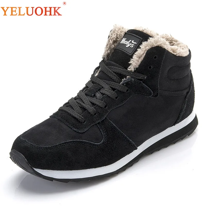 Meilleur 38 48 hommes Bottes Plus La Taille Hiver Chaussures Hommes En Peluche Chaud Bottes D hiver Hommes Noir Bleu