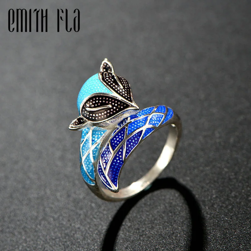 Женское Винтажное кольцо из серебра 100% пробы в китайском стиле|fox ring|open ring925 sterling