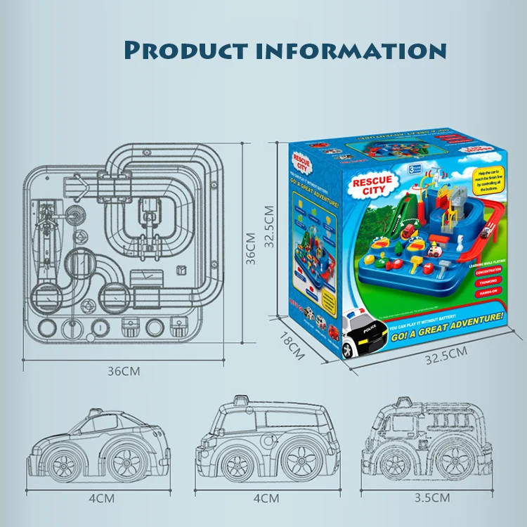 track race car adventure combination inertia train track toys game