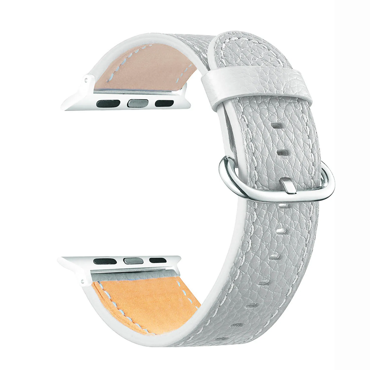 Данная панель поддерживает 8 расцветок кожаный ремешок для наручных часов Apple Watch, версии 4/3/2/1 браслет, 42 мм, 38 мм, ремешок для наручных часов iwatch, 5/4 полоса 40 мм 44 мм - Цвет ремешка: Белый