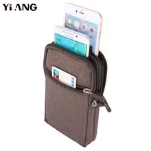 YIANG брендовая поясная сумка модная ковбойская тканевая сумка для телефона чехол 6,3 дюймов поясная сумка 4 цвета универсальная для iphone 7