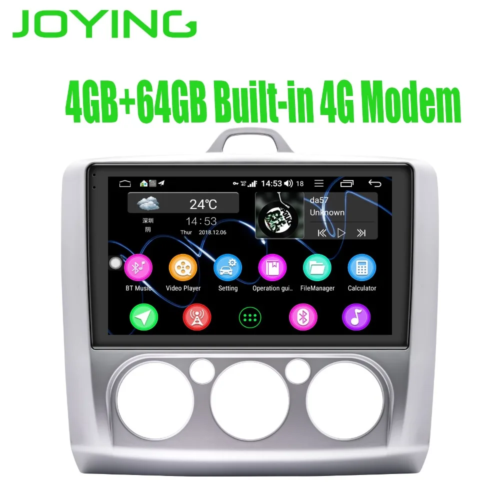 

9" Android 8.1 Car Radio Stereo 4GB+64GB Head unit for Ford Focus 2005-2012 GPS Multimedia Player Built in 4G Modem DSP Carplay