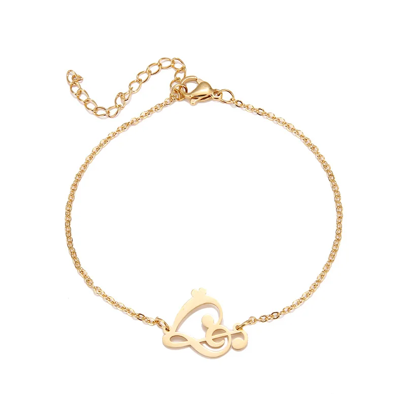 Hibobi Stainless Steel Bracelet Femme Jewelry Music Symbol Heart Charm Bracelets For Women Donot Fade Valentine's Day Gift (9)