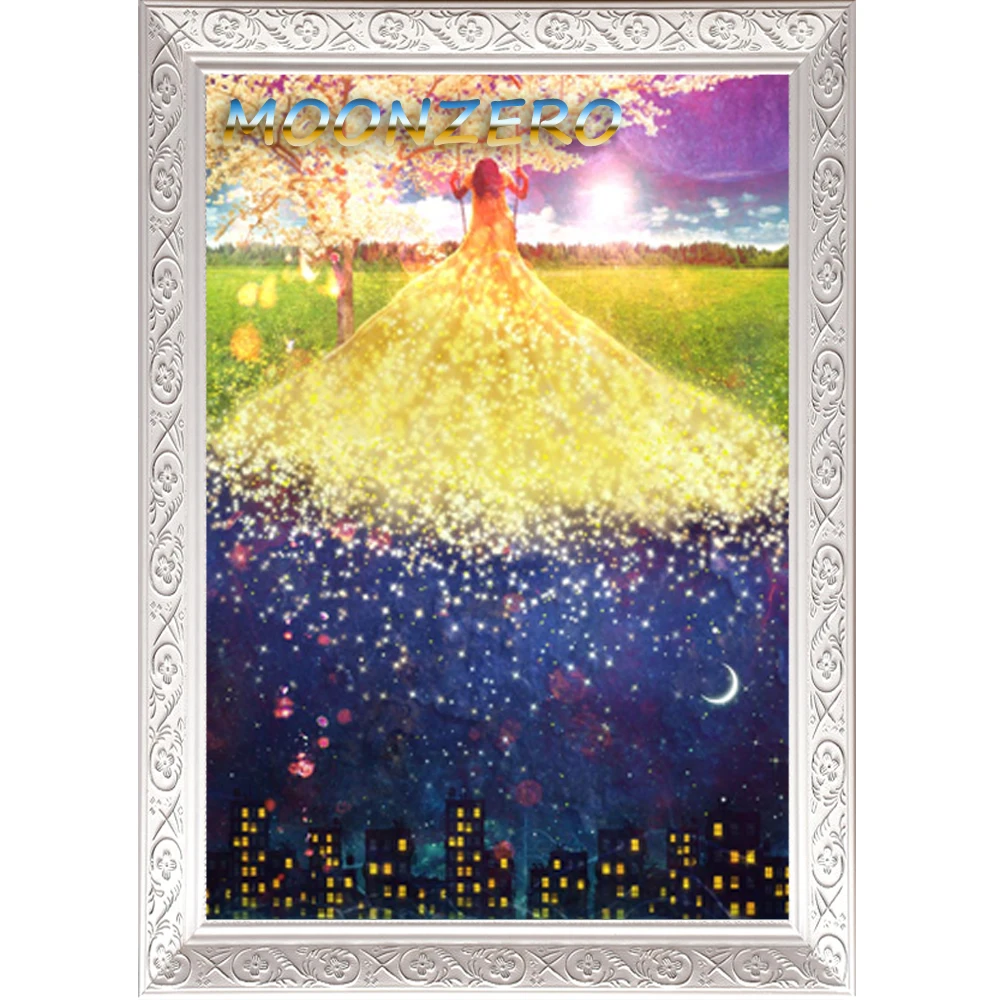 Moonzero.Diy Embroidery With Diamonds Needlework Diamond Painting