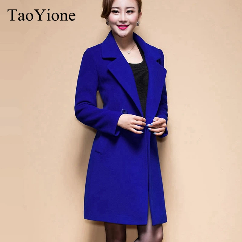 

2019 Autumn Women's Wool Coat New Fashion Long Woolen Coat Female Winter Slim Warm Trench Plus Size Long Outerwear Women Jacket