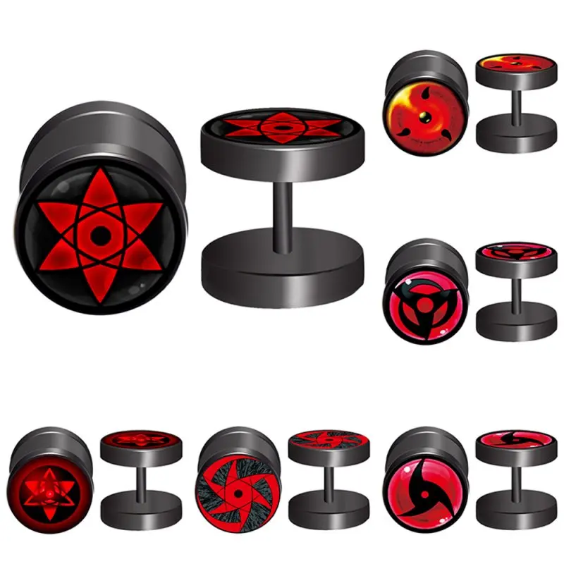 Us 2 69 6pair Lot Naruto Sharingan Eyes Anime Black Fake Ear Gauge Plugs And Tunnels Fake Piercing Expander Stretcher In Body Jewelry From Jewelry