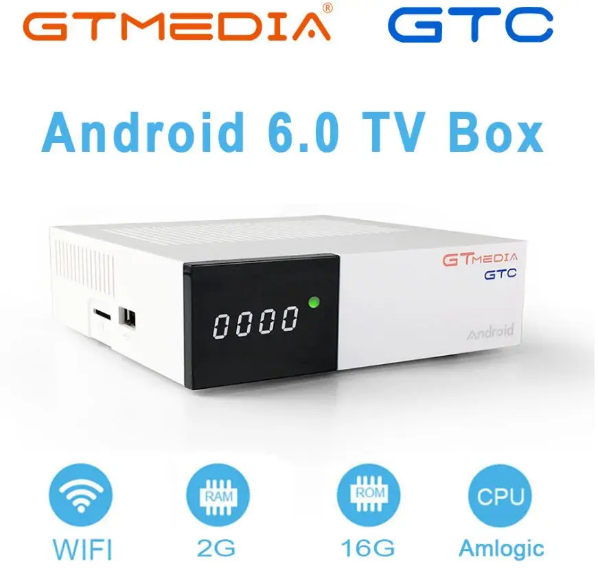 3 шт./лот GTmedia GTC Android 6 0 4K TV BOX Combo спутниковый ресивер DVB-S2/T2/кабель/ISDBT Amlogic S905D 2 ГБ + 16