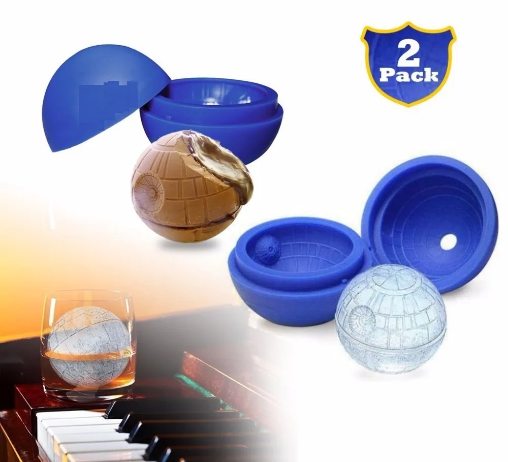 1Pc Ice Ball Maker Mold-Blue Silicone Ice Cube Tray for Star Wars Lovers  -Round Ice Ball Spheres for Baking and Cool Drinks(259)