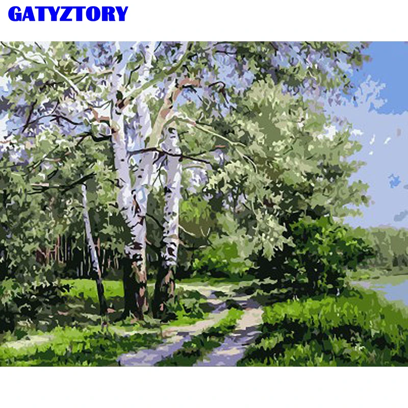 

Frameless Picture Landscape Forest DIY Painting By Numbers Modern Wall Art Home Decor Acrylic Paint By Numbers For Artwork
