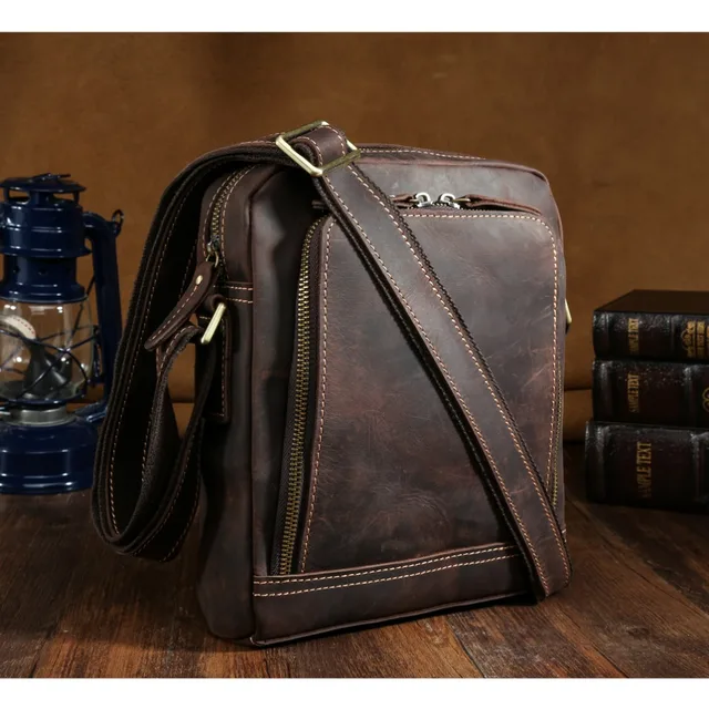 Luxury Top Quality Mens Genuine Handmade Leather Messenger Bag Luxury Top Quality Mens Genuine Handmade Leather Messenger Bag Vintage Cross Body Shoulder For Ipad