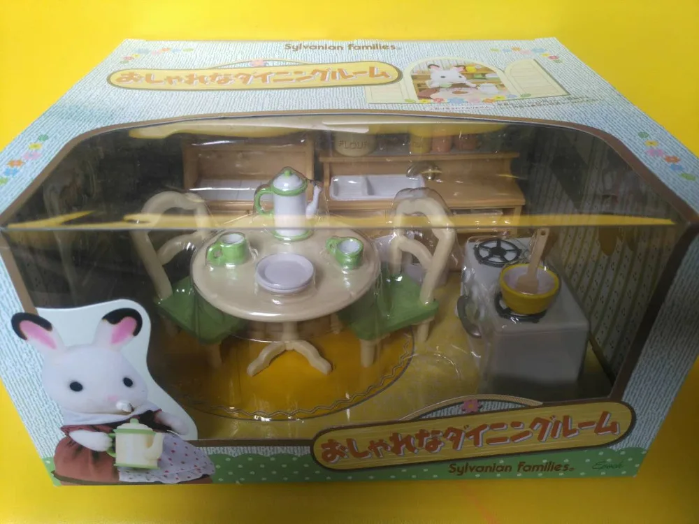 شحن مجاني بواسطة تتبعها مجانا الأصلي Sylvanian الأسرة من البلاد مجموعة ألعاب المطبخ نتظاهر اللعب الطفل هدية
