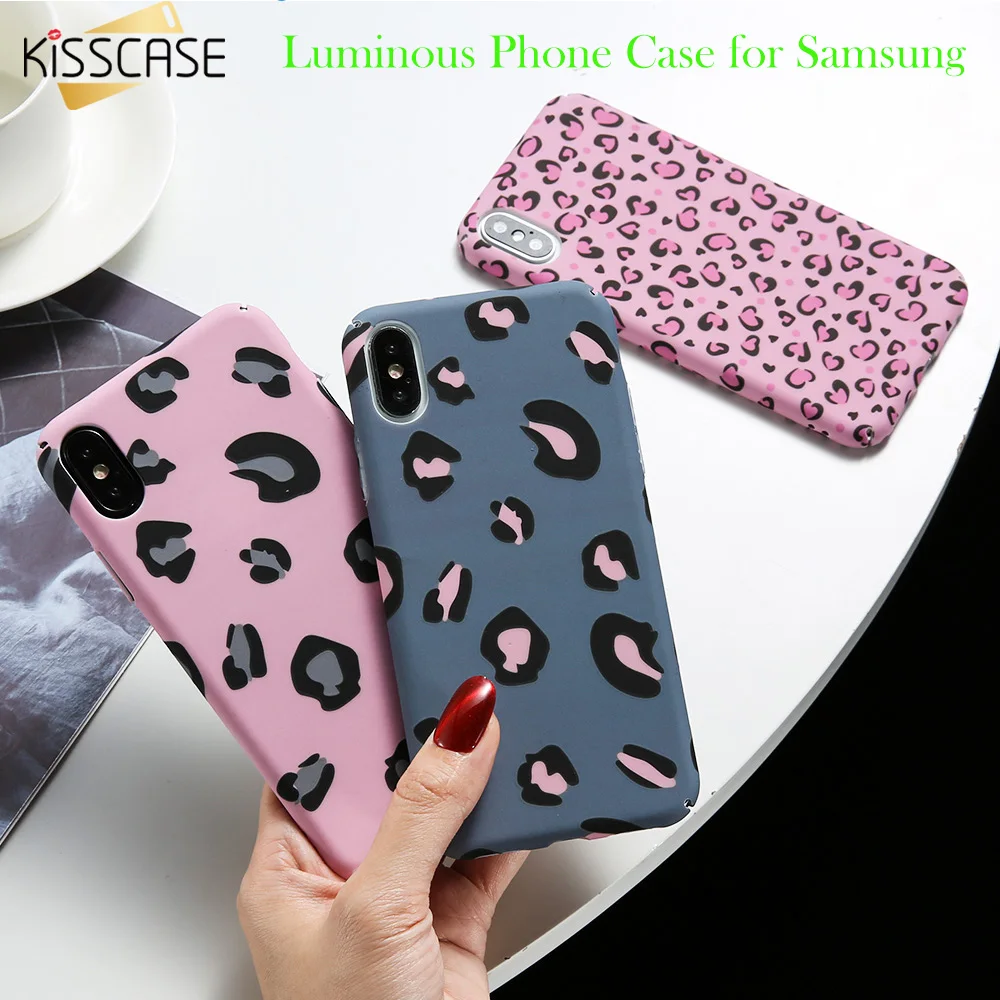 KISSCASE леопардовым узором чехол для телефона samsung Galaxy S9 S8 плюс роскошный световой