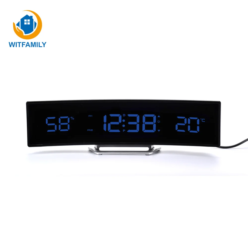 

Temperature humidity display snooze nixie digital clock of home office decorate bright adjustment 12/24 hour setting alarm clock