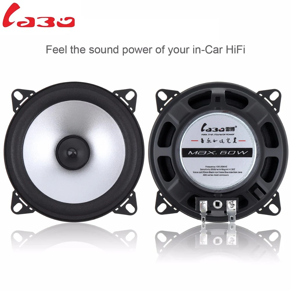 

LABO Car Speaker Tweeter 4 inch Vehicle Loudspeaker Subwoofer Automobile HiFi Audio Full Range Bubble Gum Edge Speaker for Car
