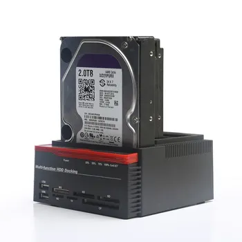 

2019 Hot Sale External Triple SATA IDE HDD Docking Station 2.5''/3.5''Hard Drive Card Reader