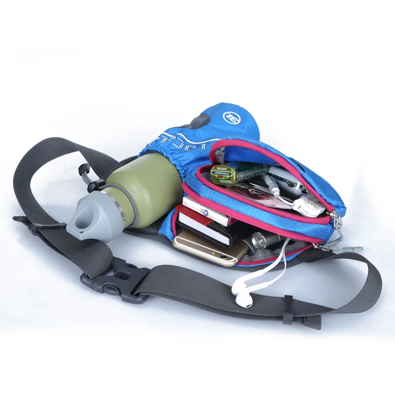 الرجال النساء تشغيل الخصر حقيبة حزمة في الهواء الطلق الرياضية اللياقة البدنية الركض تشغيل الدراجات حزام أكياس مع المياه زجاجات حامل