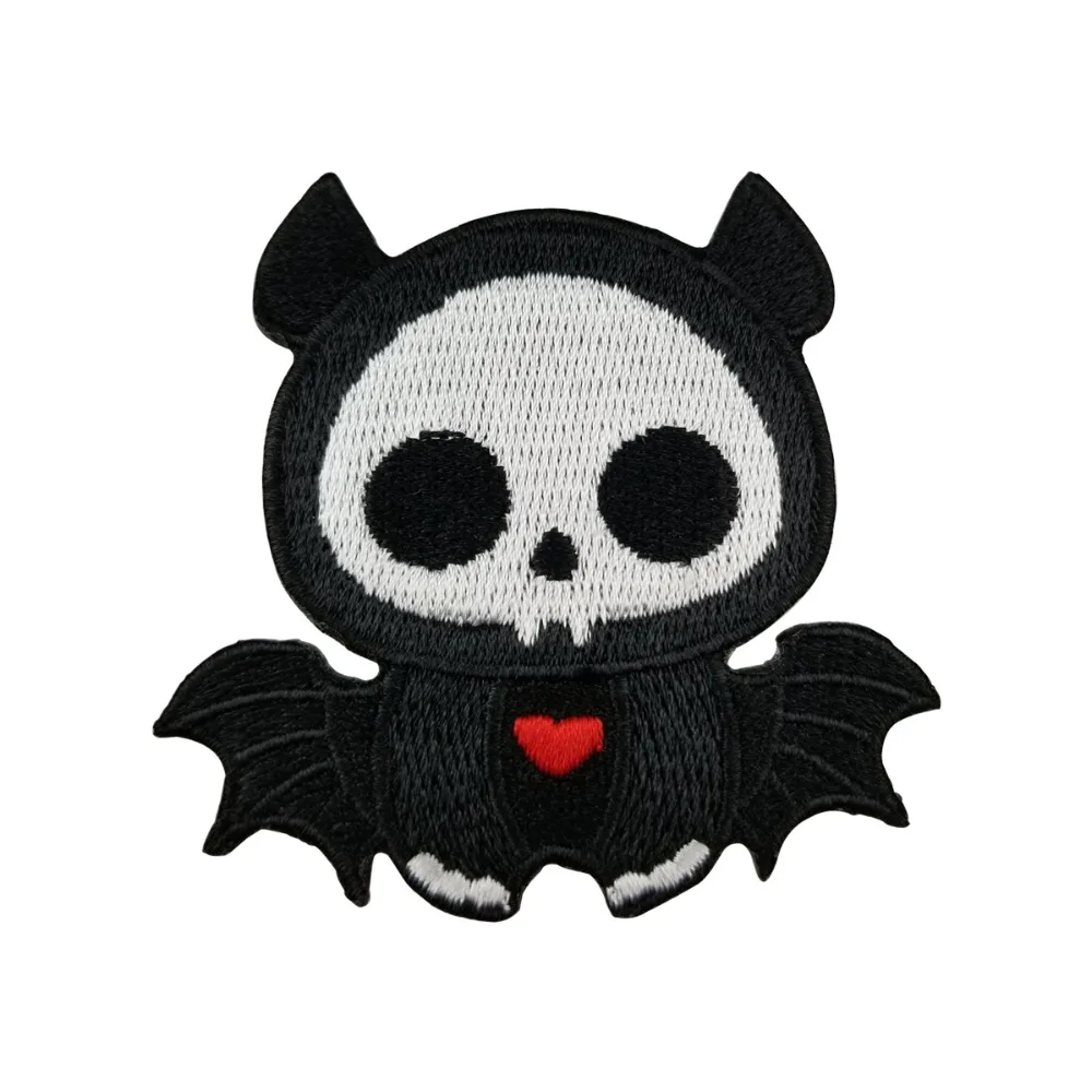 lovely skull spider cartoon patch cute applique custom child front embroider iron on patch cloth stickers garment accessory (1)
