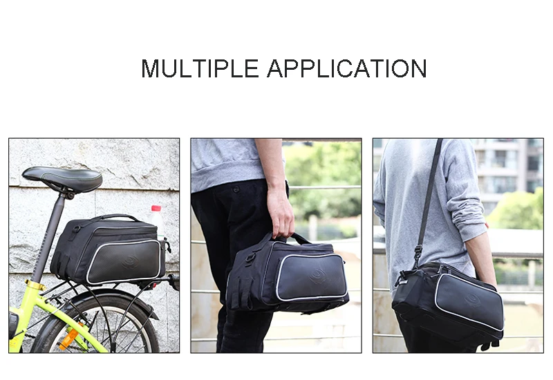 Clearance ACEXPNM Portable Mountain Bike Bicycle Bicicleta Bag Rear Carrier Bags Rear Pack Trunk Pannier Package Larger Capacity 2