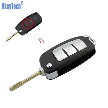 

OkeyTech Modified Flip Folding Remote Key Shell Case 3 Buttons FO21 Blade For Ford Mondeo Focus Fiesta S-MAX FOB Key Cover