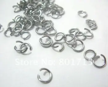 

1000 Pcs sliver color Open Jump Rings 8mm Dia. Findings