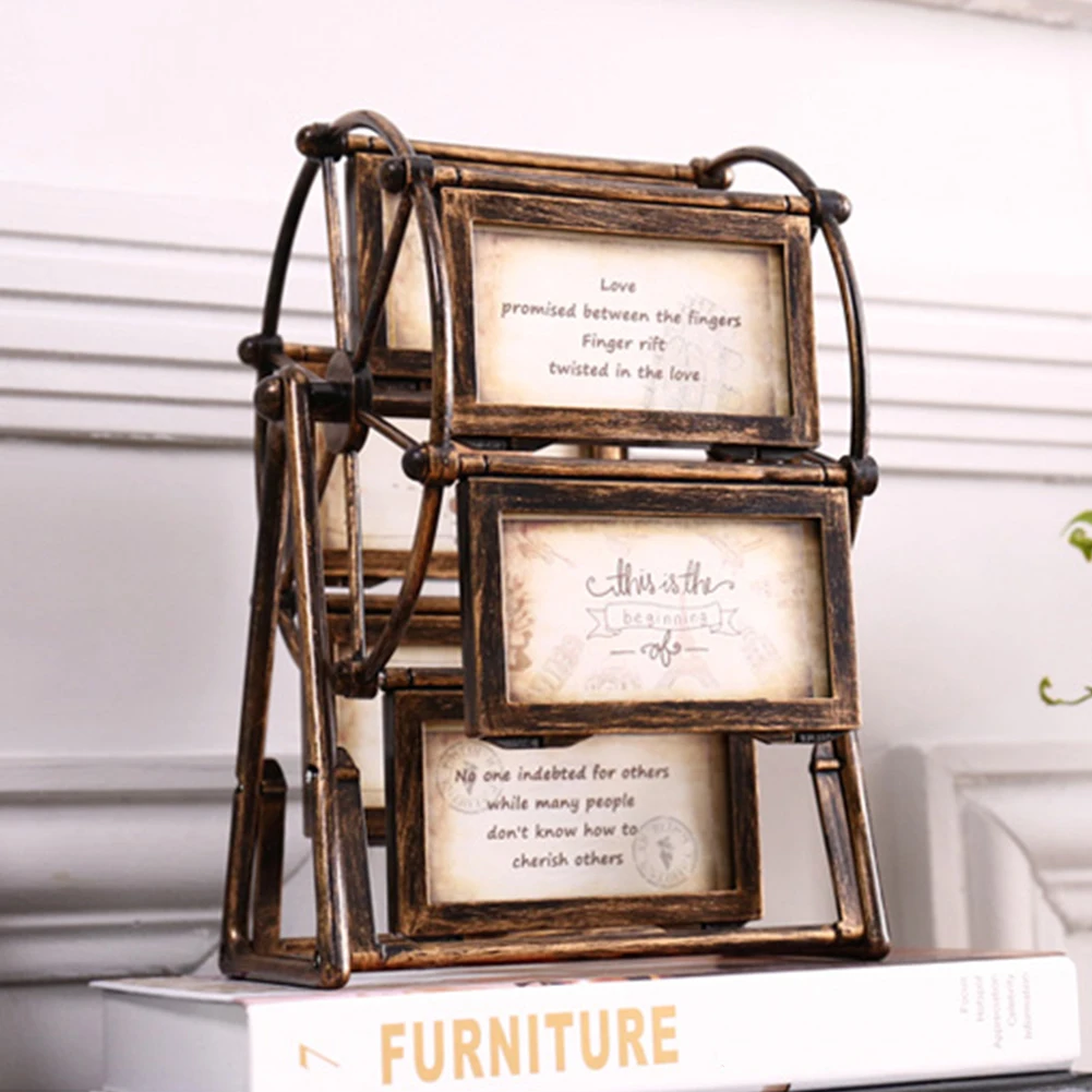 

5 Inch Unassembled Standing Detachable Ferris Wheel Wedding Picture Ornament DIY Photo Frame Combination Windmill Home Decor