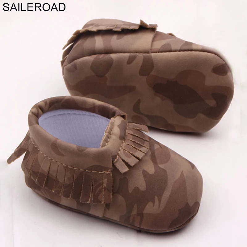 SAILEROAD/0-18Month модная обувь из искусственной кожи, для детей, для тех, кто только начинает ходить, мокасины для новорожденных детская обувь для камуфляж Цвета обувь для мальчиков