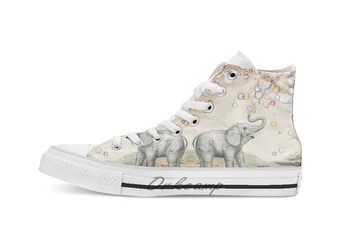 

Elephant bubble dream Novelty Design breathable casual High Top lace-up Canvas shoes sneakers