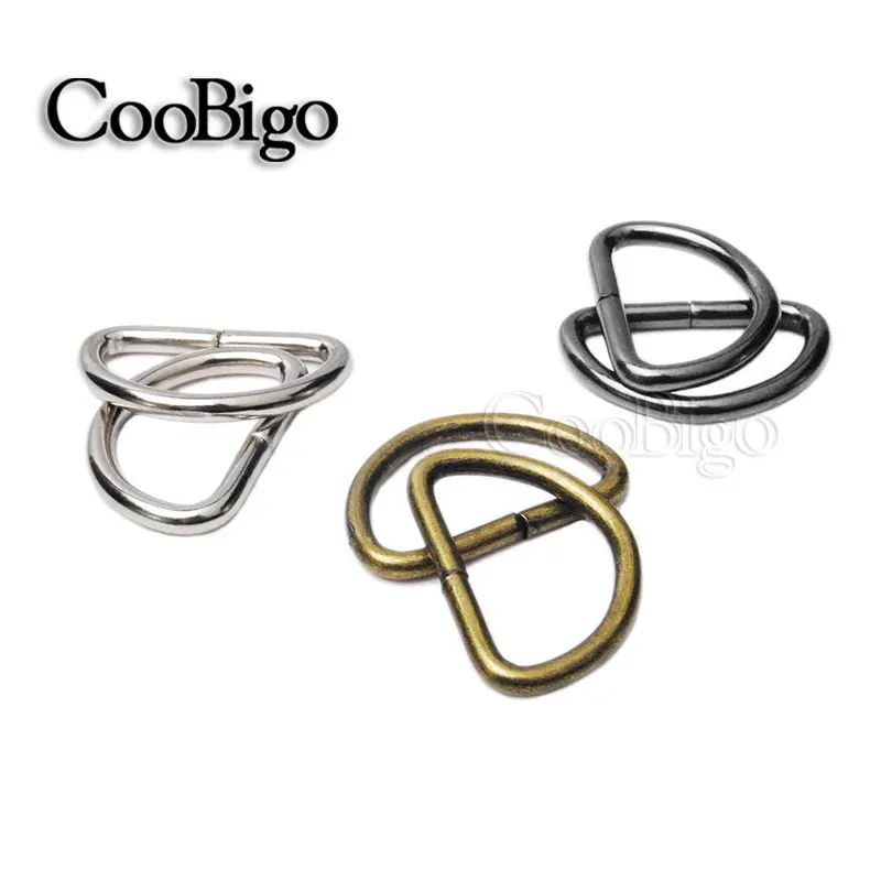 

100pcs Pack 3/4"(20mm) (Thickness 2.3mm) Non-Welded Dee Rings D-Rings Webbing Strapping Silver Gun Black Bronze #FLQ028