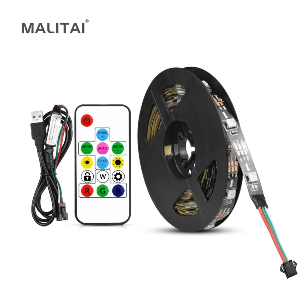 

DC 5V USB LED light RGB 5050 SMD Built-in WS2812B IC Individually Addressable Pixel LED Strip Dream Color Neon lamp Backlight