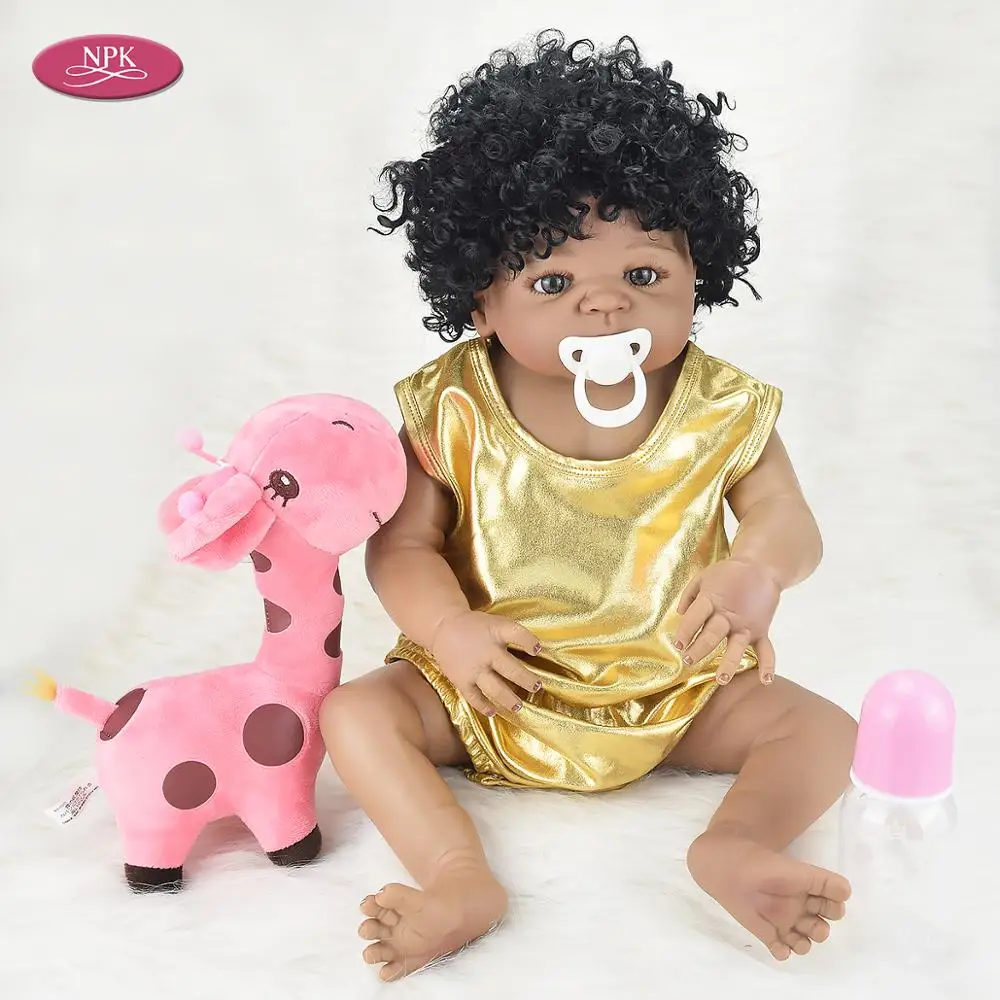 

NPK 55CM Full Silicone Vinyl Reborn Girl Baby Doll Bathe Toys For Girls Lifelike Princess Toddler Fashion Dolls Toy Bebe Menina