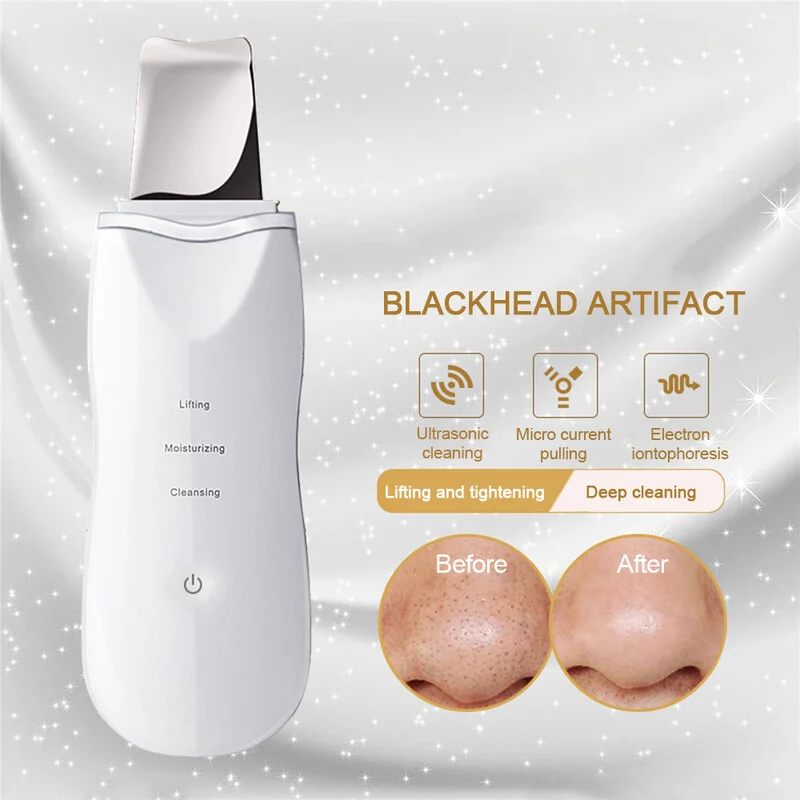 

1PC Ultrasonic Deep Face Cleaning Machine Skin Scrubber Remove Blackhead Reduce Wrinkles Spots Facial Whitening Lifting TSLM1