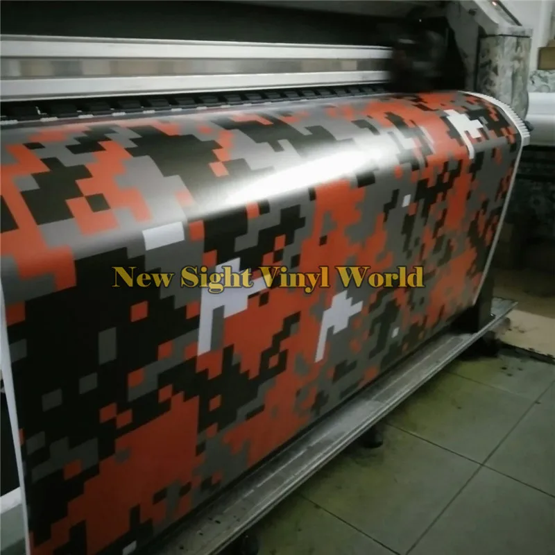 Special Price Jumbo Digitale RedCamouflage Vinyl Wrap Pixel Patroon Camo Auto Film bubble Gratis Grootte: 1.52x30 m/Roll