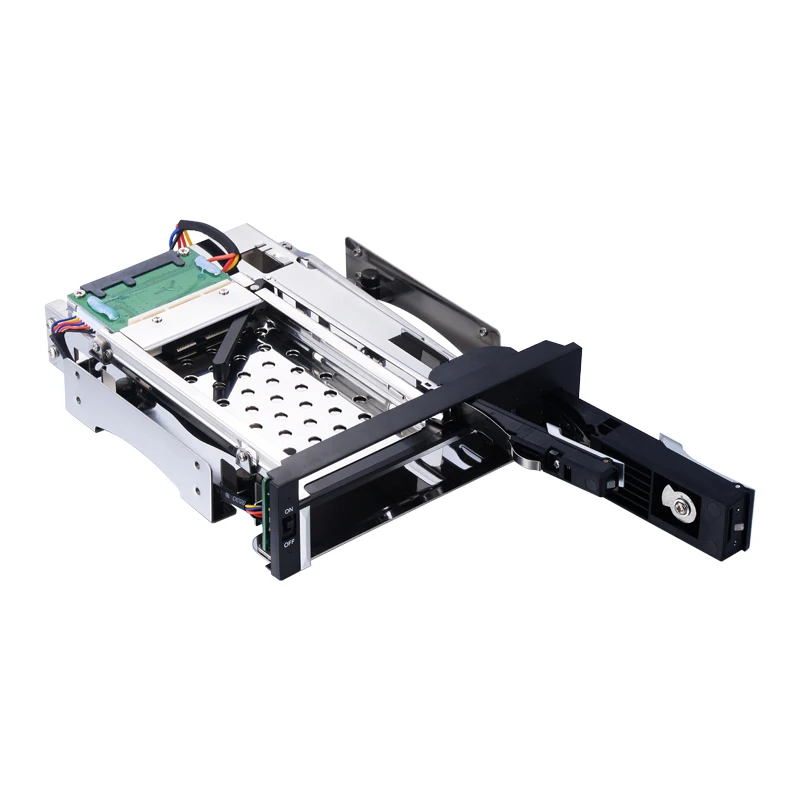 Dual Bay 5.25 дюймов Trayless горячей замены mobile rack для 1*2.5 дюйма и 1*3.5 1,8-дюймовый жёсткий диск внутреннего Горячая Замена платы корпус