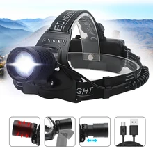 Asafee XPH50 LED Headlamp Zoomable Headlight High Power Flashlight Hunting Head Torch Light 18650 Rechargable Head Lamp