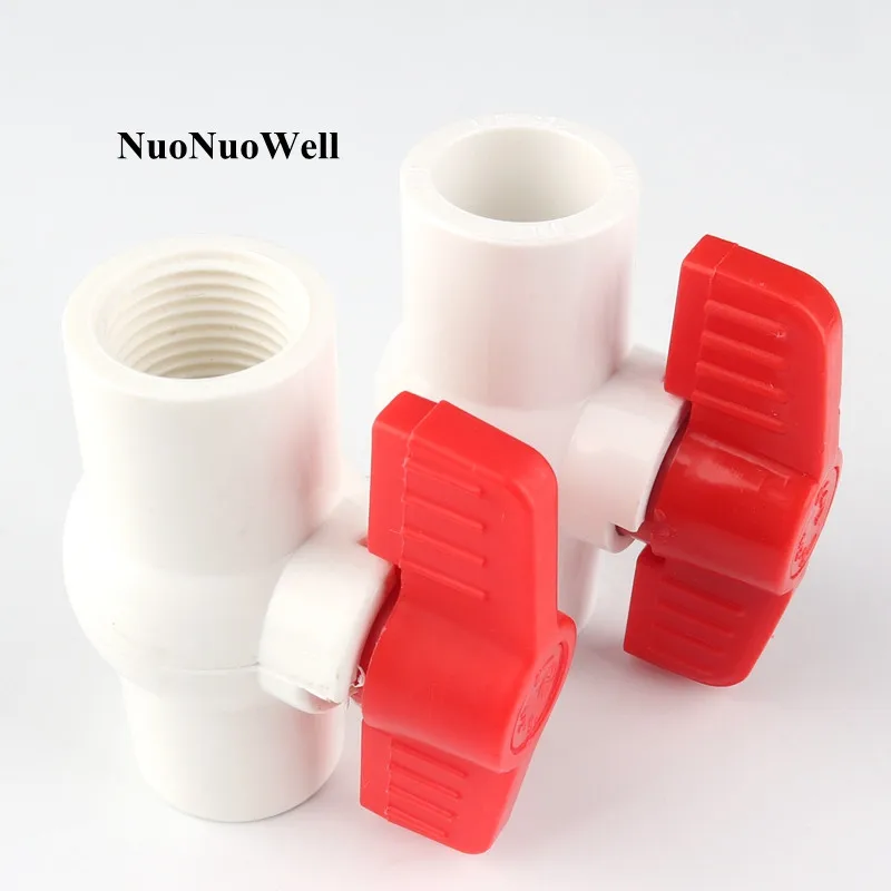 NIEHFIT 1/2 Female Thread PVC Ball Valve Coupler Adapter Water Connector for Garden Irrigation System