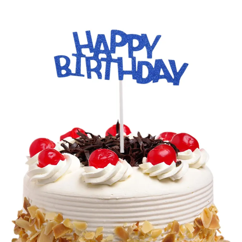 

20pcs/lot Cake Flag Happy Birthday Cake Toppers Multi Colors Birthday Party Cake Decoration Wholesale Supplies DIY