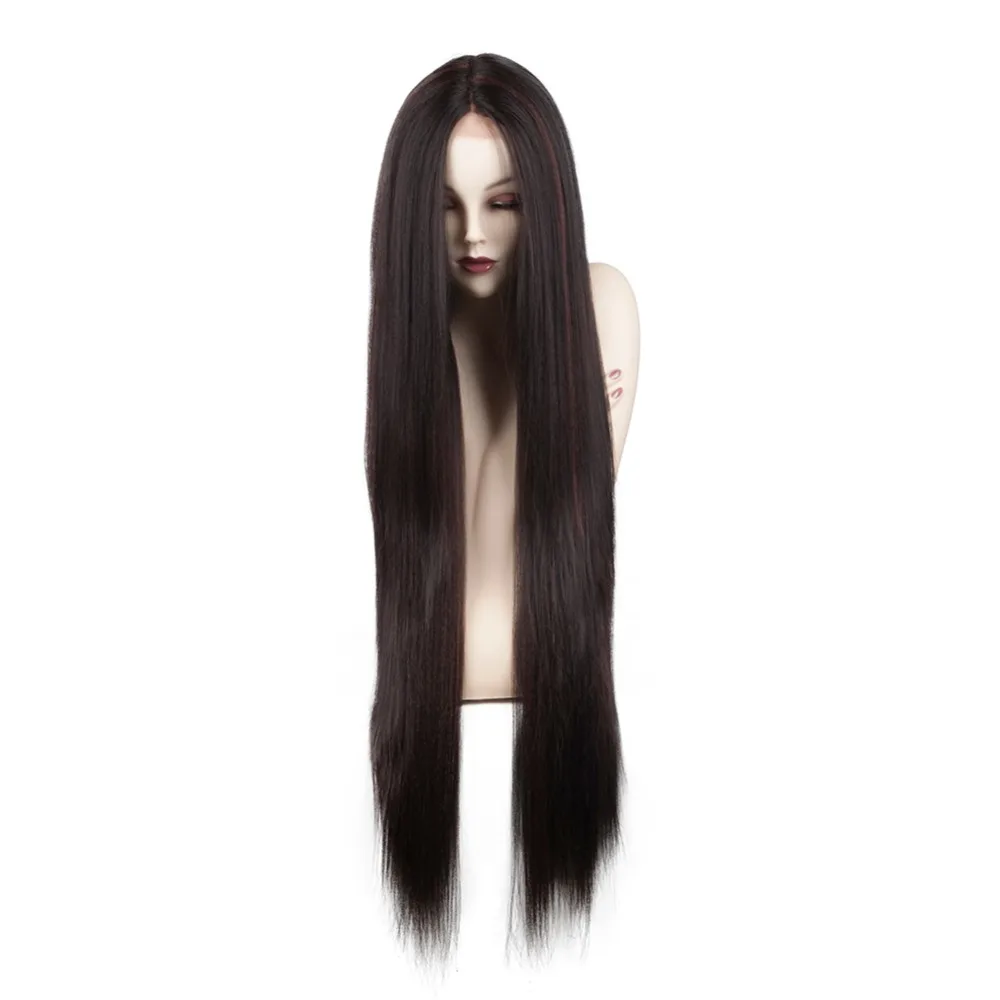 

JINGFA New Arrival 40 Inch Long Straight Wig Heat Resistant Synthetic Fiber Cosplay Synthetic Lace Front Wig