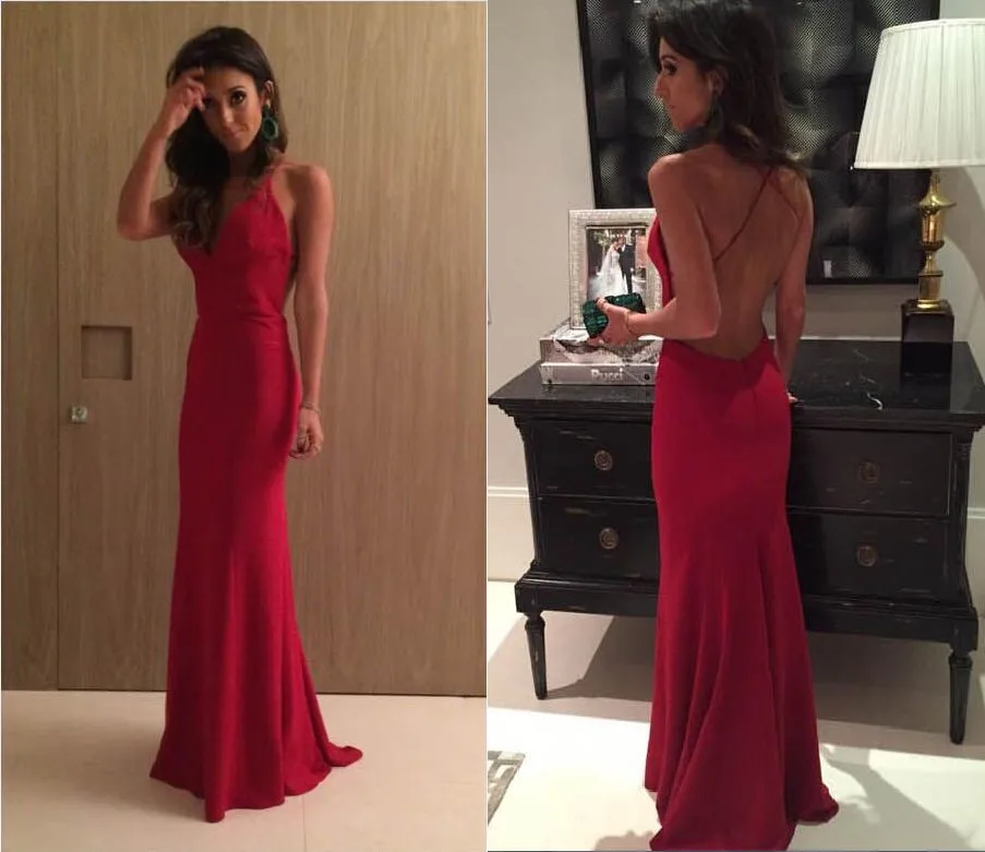 93 Sexy Spaghetti Straps Mermaid Red Evening Gowns Long Formal Party Dresses 2017 Pageant Gown Vestido De Festa Robe 