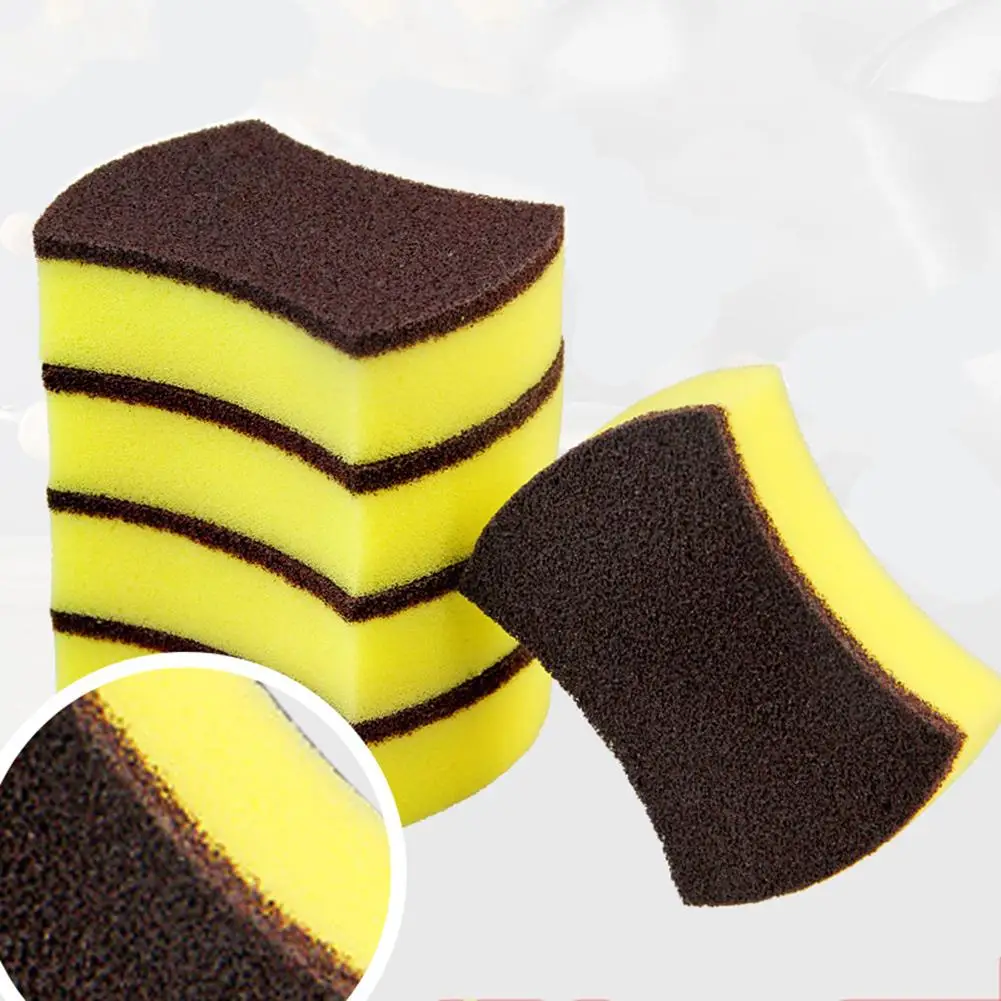 

1PC Small Waist Type Emery Sponge Scrub Rust Stain Removal Scouring Pad Dishwashing Sponge