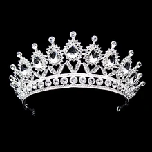 Большой Роскошный Серебряный Кристалл Принцесса Королева Диадема горный хрусталь невесты корона и диадема для свадебной вечеринки женские украшения для волос
