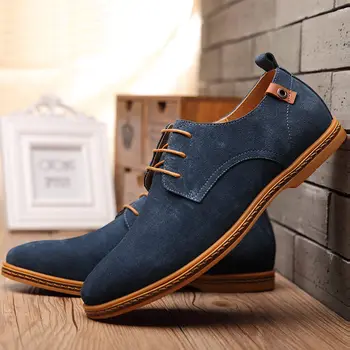 

2020 New High Quality Men Casual Shoes Plus size Men Loafers Lace Up Cow Leather Casual Flats Shoes chaussure homme cuir zapatos