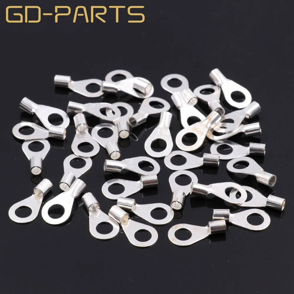 GD PARTS 5mm Silver Plated Brass Ring Wire Terminal Tag Connection Ring ...