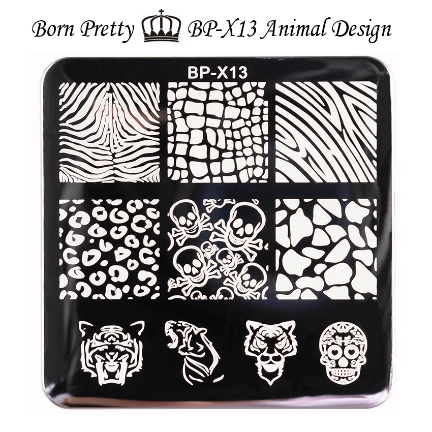 BP Animal 14 BORN PRETTY Animal серии прямоугольный шаблон для штампов панда дизайн ногтей штамп штамповка Шаблон трафарет Stainles сталь Маникюр тоже - Цвет: BP Animal 14