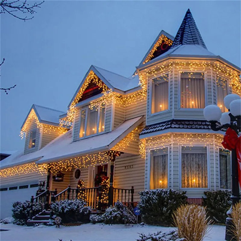 LED Light Garland Curtain Icicle String Light 220V 4M Droop 96LEDS Party Garden Indoor luces led decoracion Fairy Lights